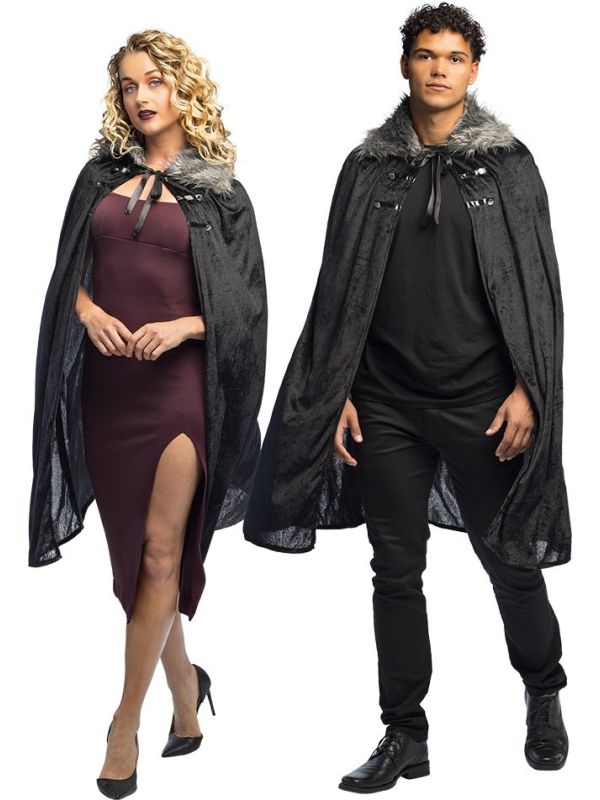 Halloween Vampier Cape Zwart Volwassenen