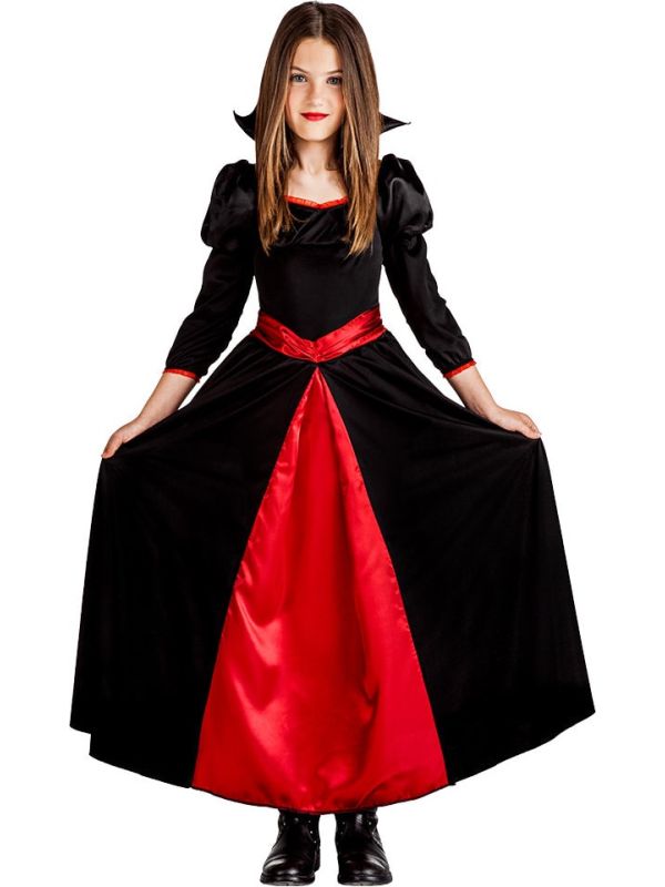 Halloween Vampier Jurk Meisjes Zwart Rood