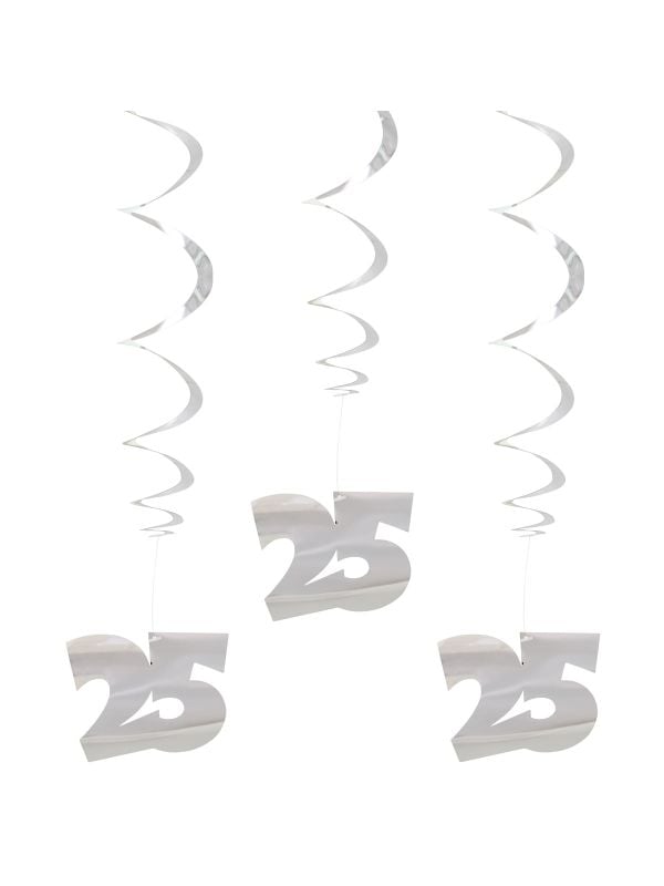 Hangdecoratie 25 jarig huwelijk zilver