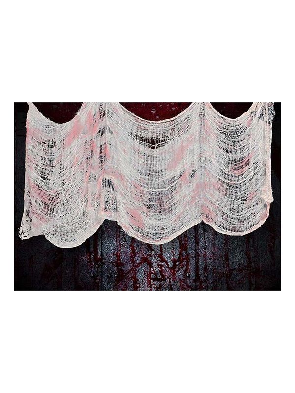 Hangdecoratie bloederige stof 76 x 228 cm halloween
