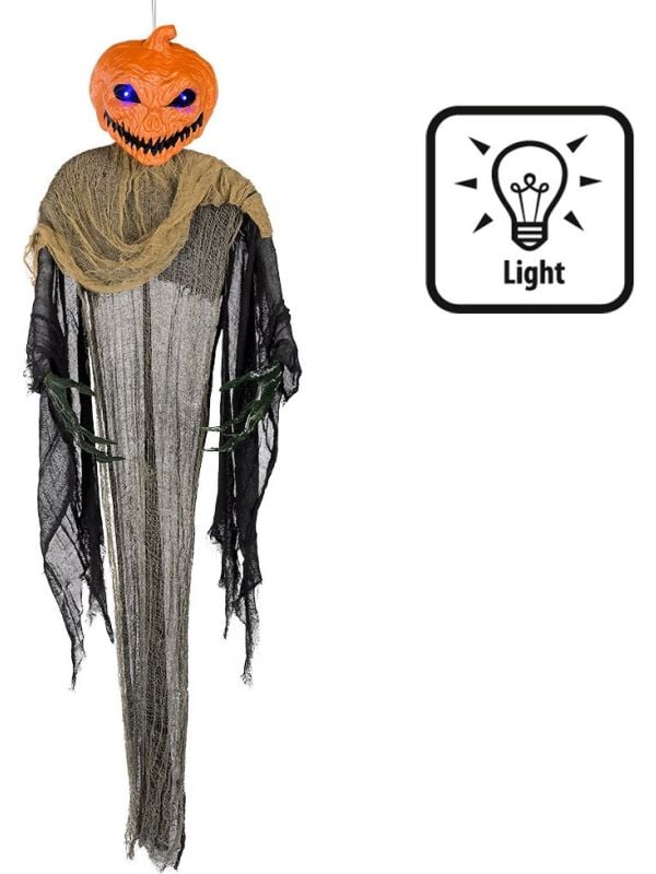 Hangdecoratie Dark Pumpkin met verlichting halloween
