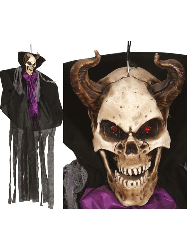 Hangdecoratie demoon skelet met licht 150 cm halloween main product photo
