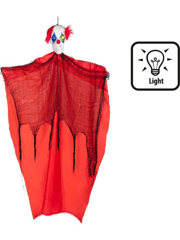 Hangdecoratie Freaky Clown met verlichting halloween