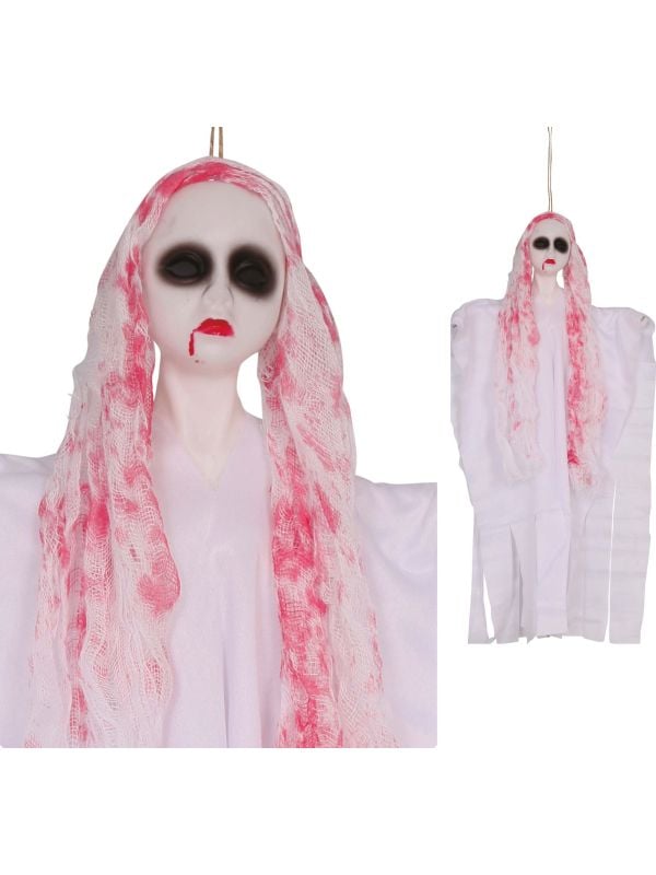 Hangdecoratie geest met bloed 50 cm halloween