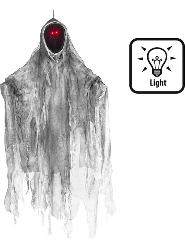 Hangdecoratie gezichtsloze geest met verlichting halloween