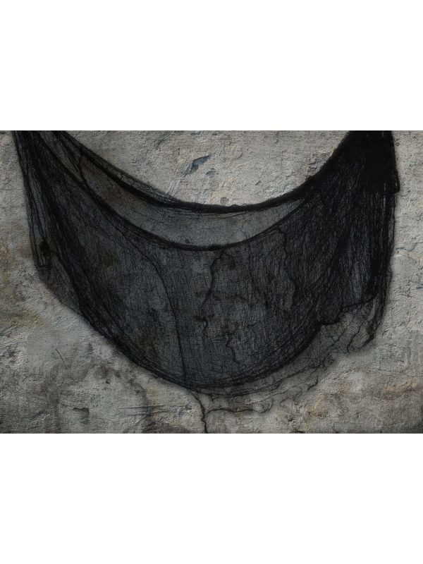 Hangdecoratie griezelige zwarte stof 76 x 228 cm halloween