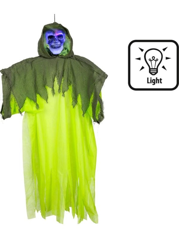 Hangdecoratie Groen Skelet Met Verlichting Halloween