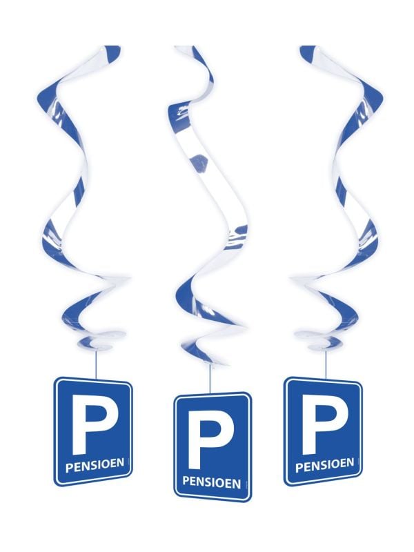 Hangdecoratie pensioen parkeerbord blauw