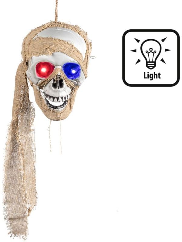 Hangdecoratie Piratenschedel met verlichting Halloween