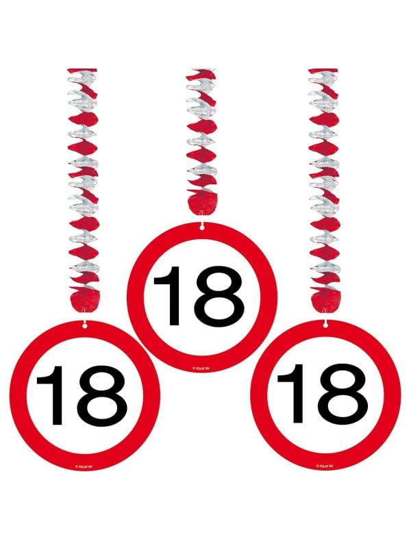 Hangdecoratie verkeersbord 18 jaar