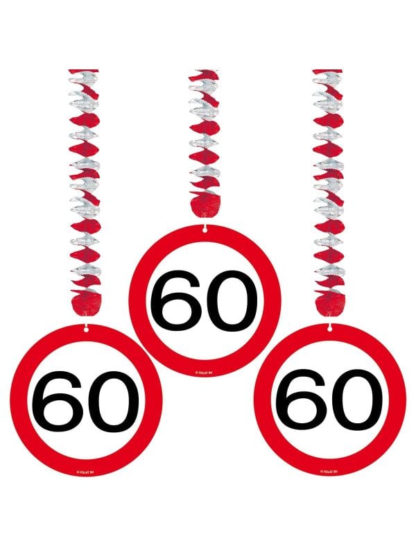Hangdecoratie verkeersbord 60 jaar