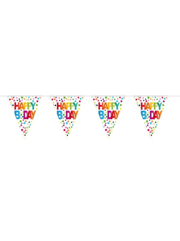 Happy bday stippen vlaggenlijn 10 meter