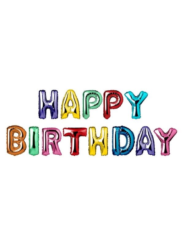 Happy Birthday meerkleurig folieballonnen main product photo