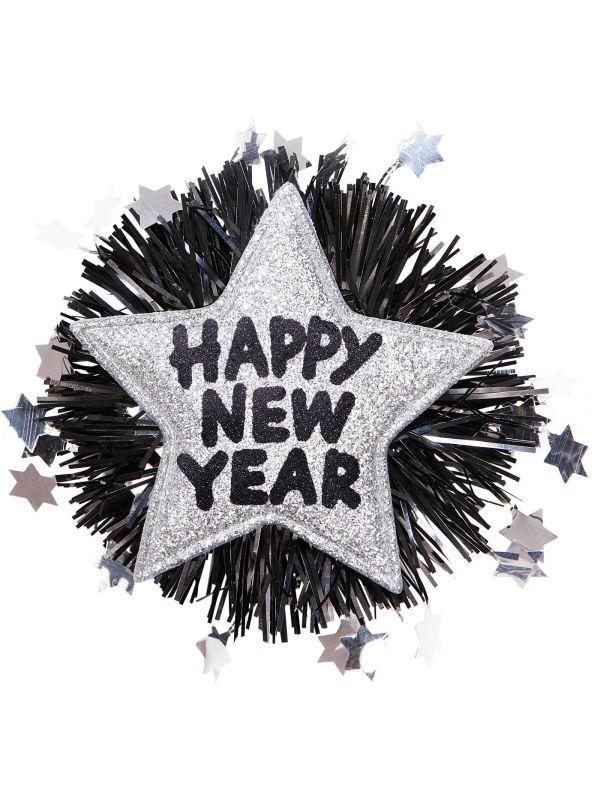Happy New Year broche zilver main product photo