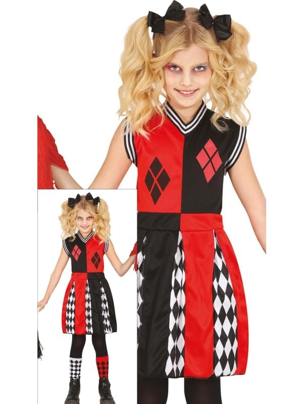 Harley Quinn cheerleader jurk halloween meisjes
