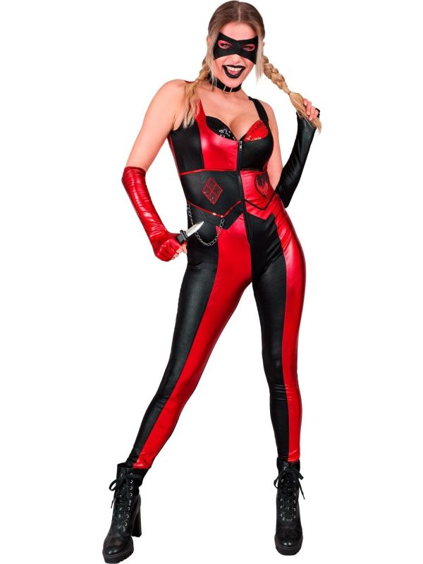 Harley Quinn Outfit Rood Zwart Vrouwen