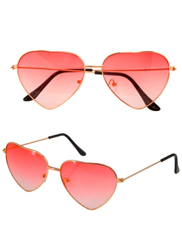 Hartjes Bril Rood Dames Mannen