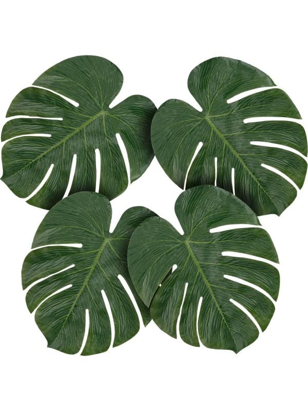 Hawaii palmbladeren decoratie set 4x