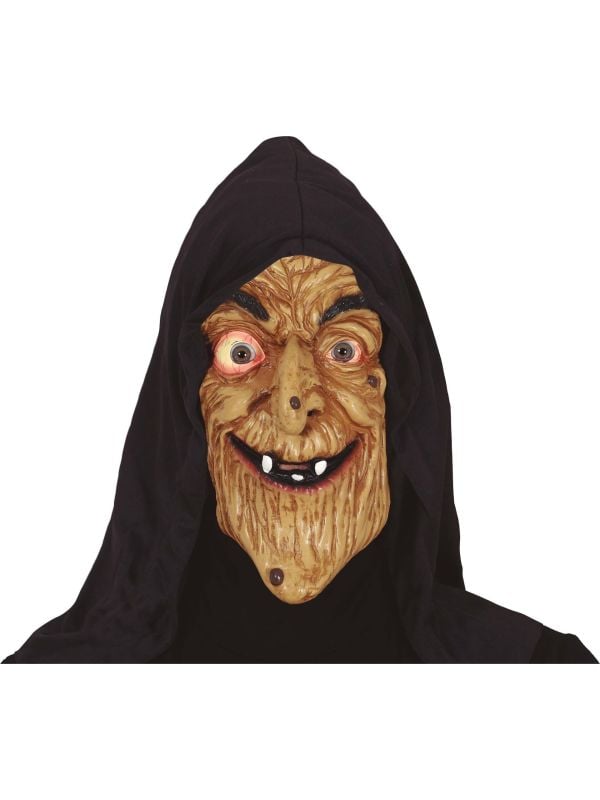 Heks masker met kap halloween