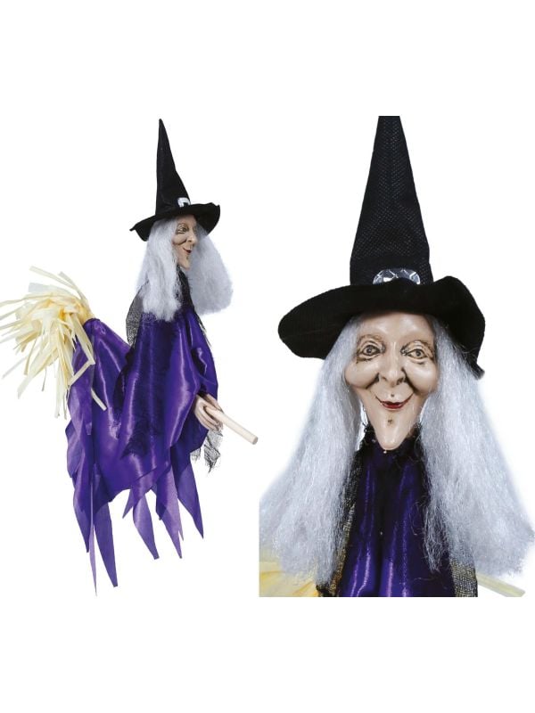 Heks met bezemsteel 60 cm halloween