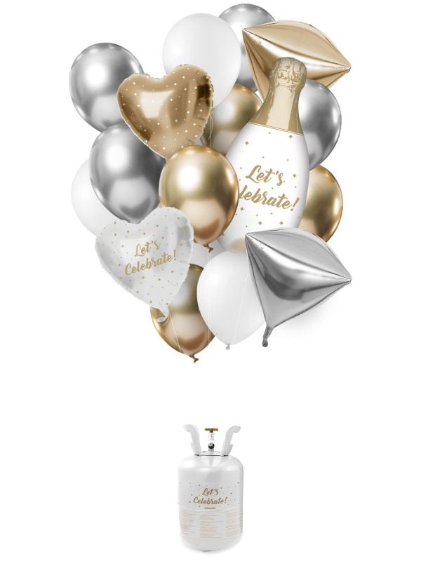Helium gastank zilver goud ballonnen main product photo