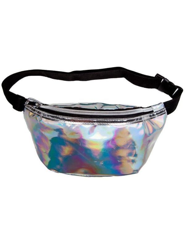 Heuptas carnaval holografisch zilver