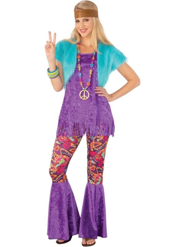 Hippie Outfit Vrouwen Paars