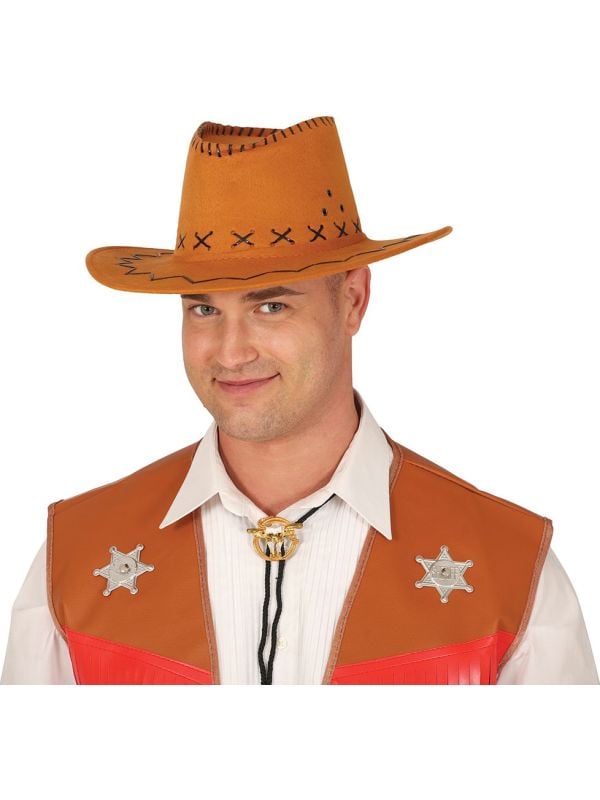 Hoge cowboyhoed bruin