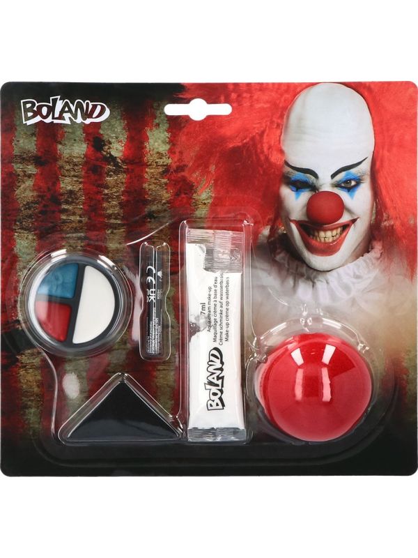 Horror clown make-up kit met clownsneus
