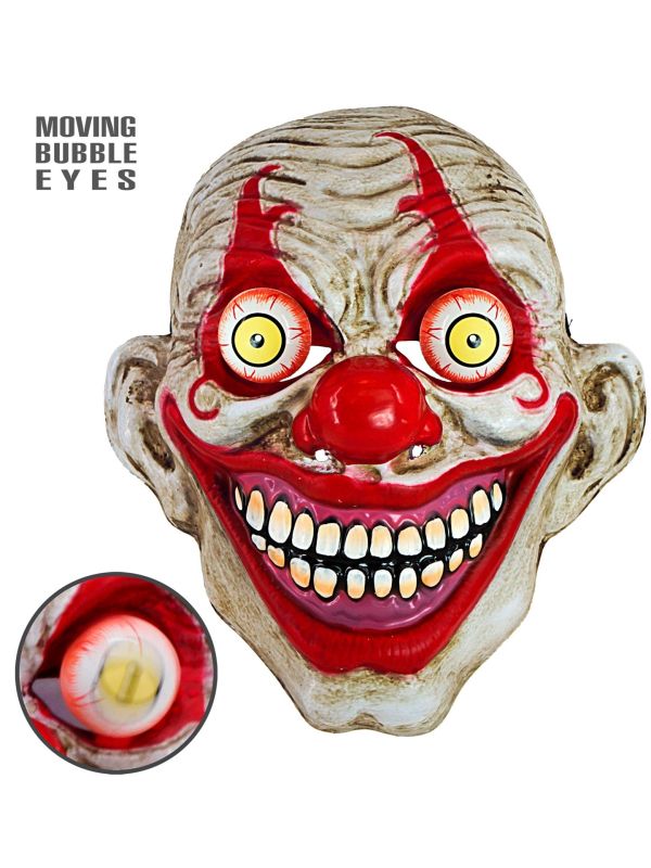 Horror Clown Masker met Goggly Eyes Heren