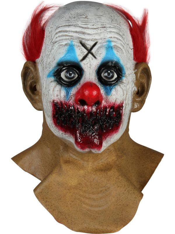 Horror Clown Masker Rood Haar Bloed Halloween