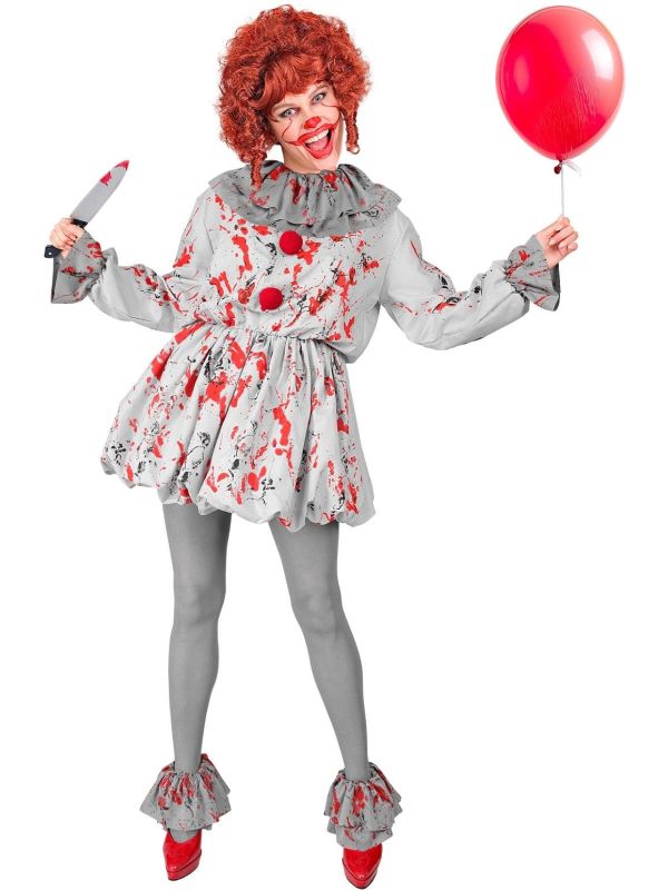 Horror Clown Pak Halloween Grijs Dames Heren