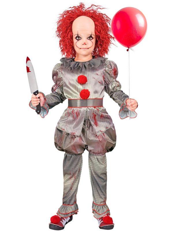 Horror Clown Pak Halloween Grijs Jongens