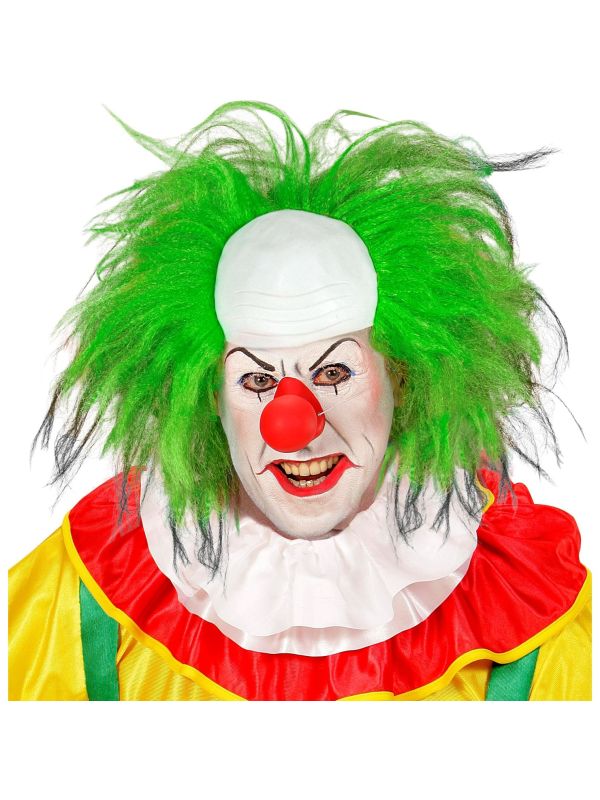 Horror clown pruik neon groen