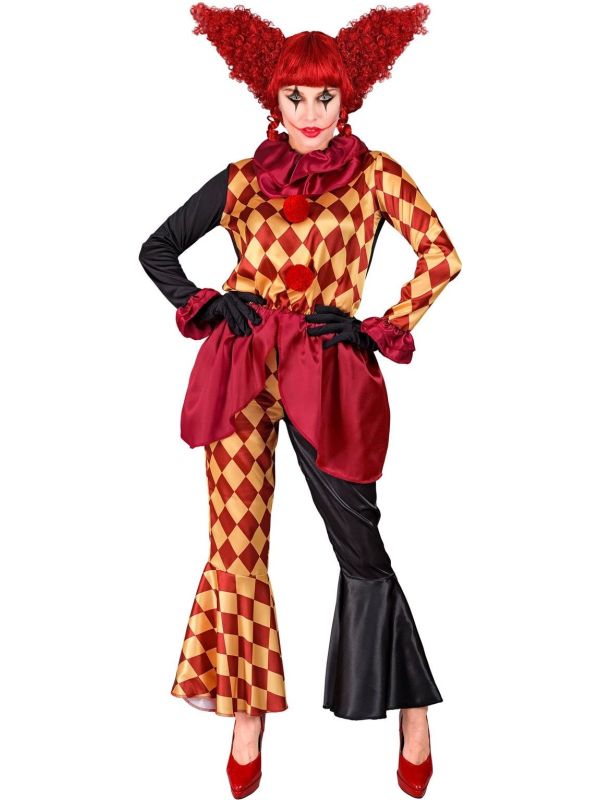 Horror Killer Clown Pak Halloween Rood Dames