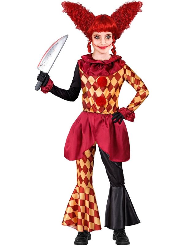Horror Killer Clown Pak Halloween Rood Meisjes