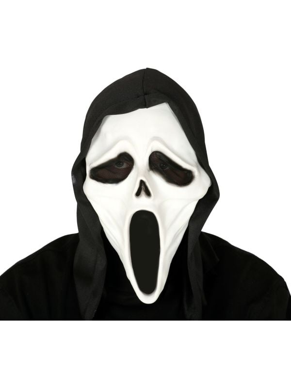 Horror masker Scream met kap