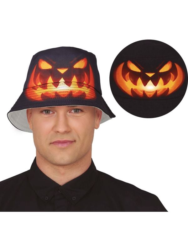 Horror pompoen vissershoed halloween