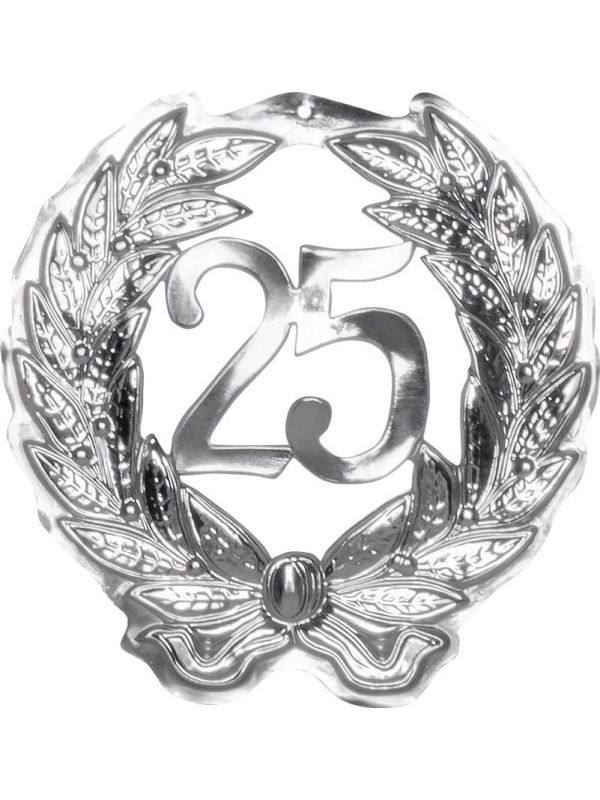 Huwelijk 25 jaar wand decoratie zilver