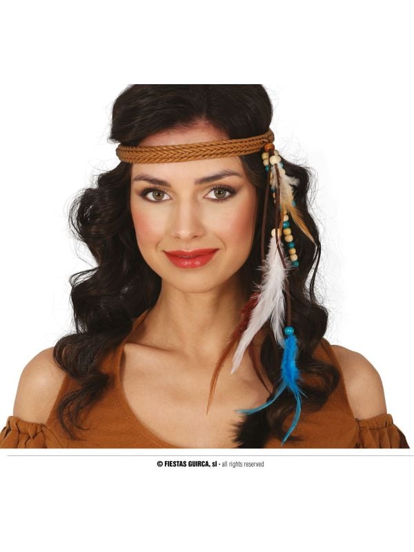 Indianen Hoofdband met Veren