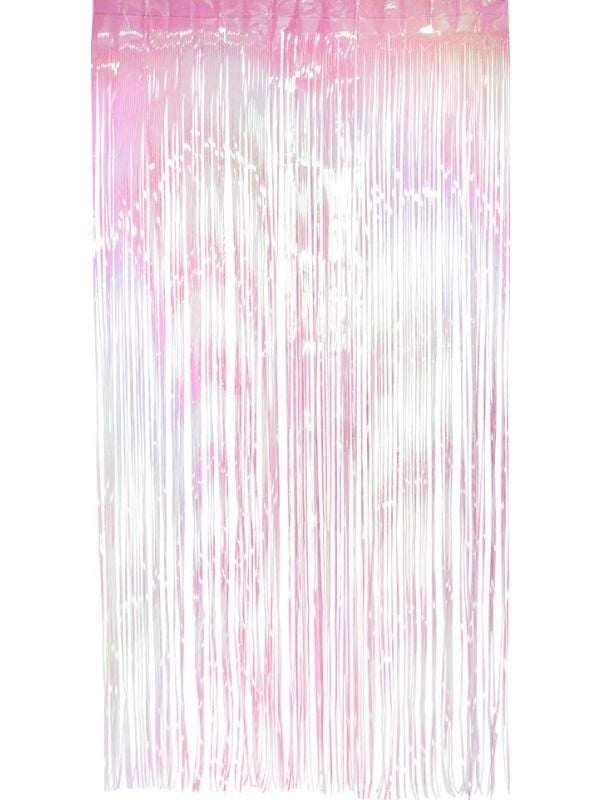 Iriserend Wit Franjegordijn 200cm