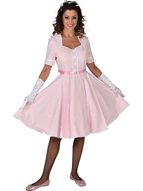 Jaren 50 jurkje roze main product photo
