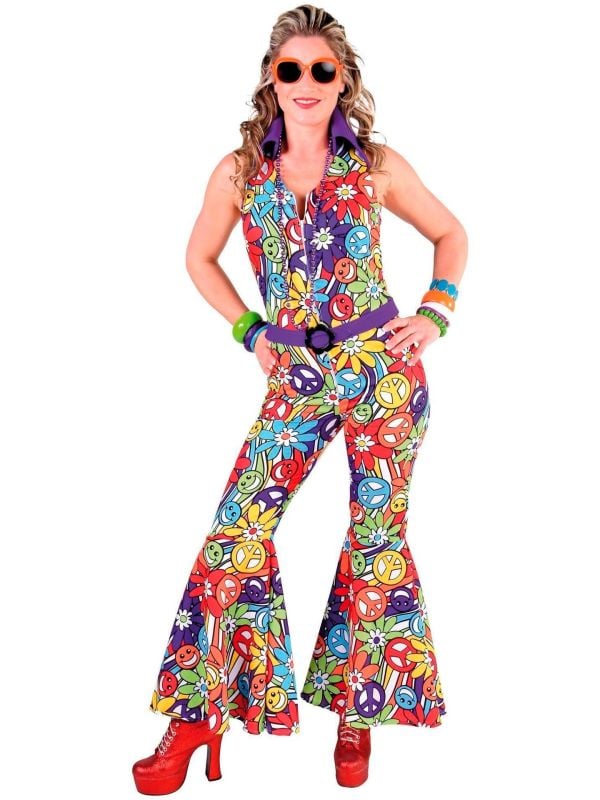 Jaren 60 hippie jumpsuit vrouwen main product photo