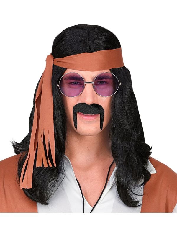 Jaren 70 snor zwart