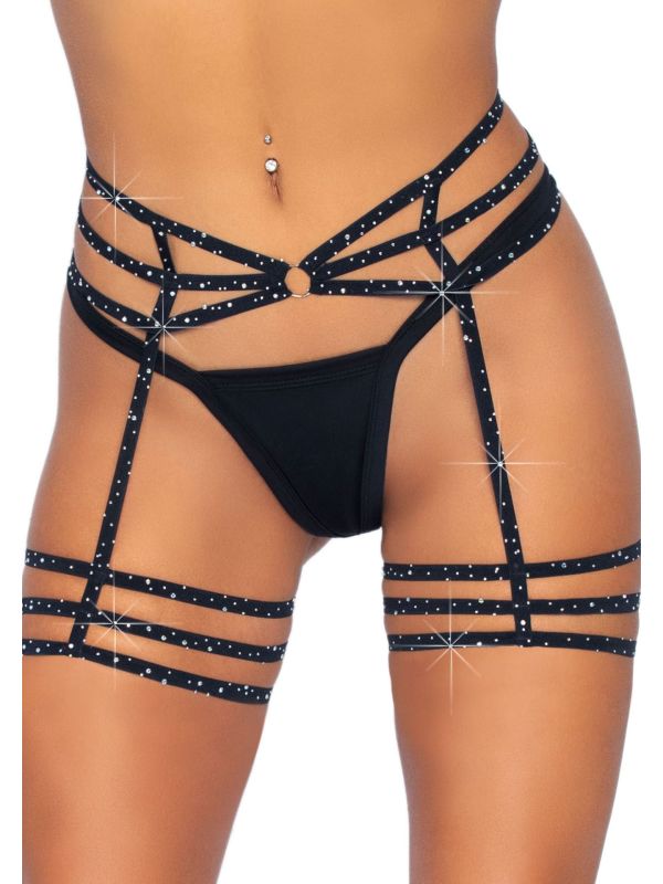 Jarretelgordel strass met o-ring zwart main product photo