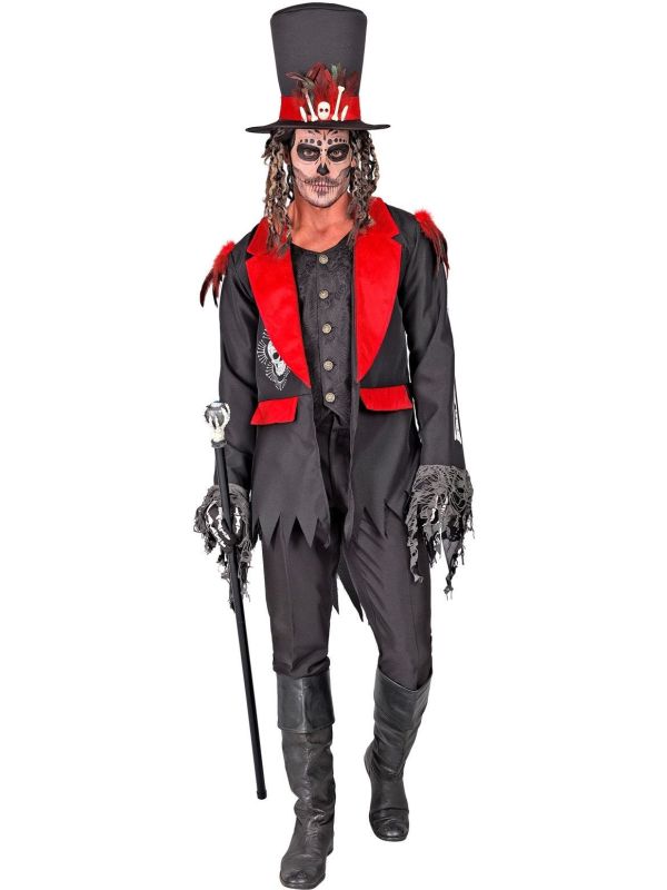 Jas met Hoed Dia de los Muertos Zwart Heren