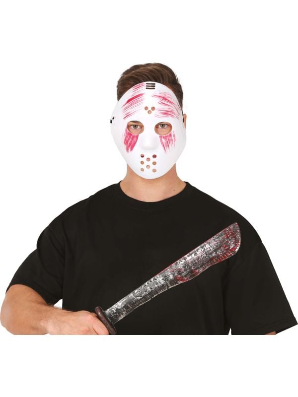 Jason Voorhees masker met machete halloween
