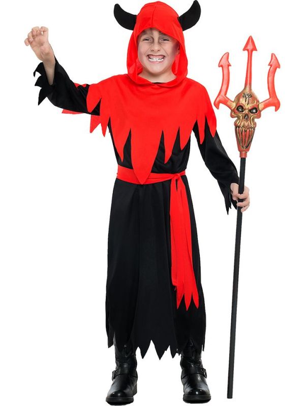 Jongens Duivelsgewaad Rood Zwart Halloween