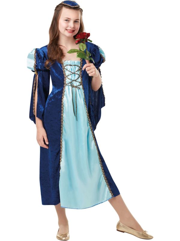 Julia Verkleedkleding Blauw Romeo en Julia Shakespeare Kinderen