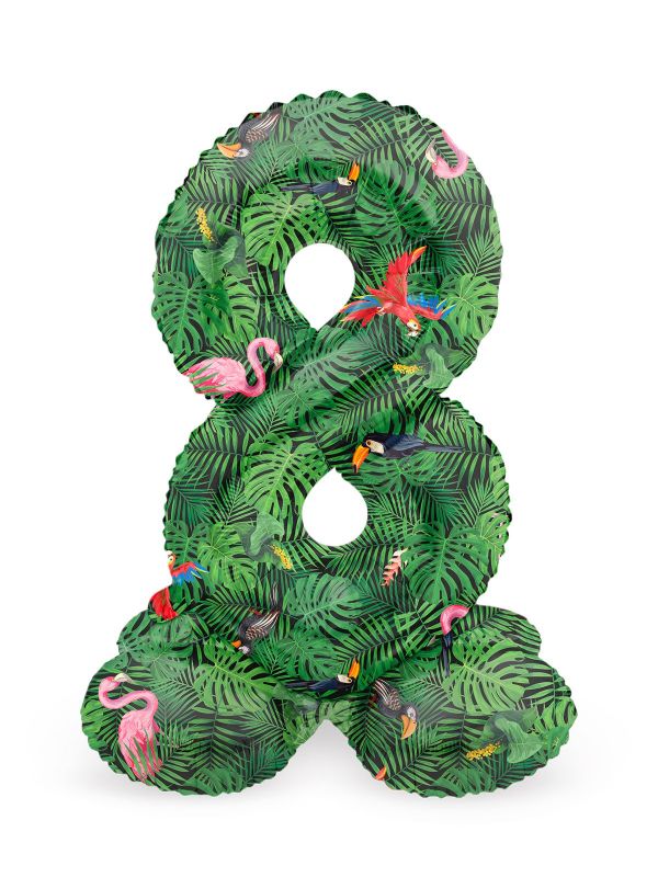 Jungle vibe cijfer 8 staande folieballon